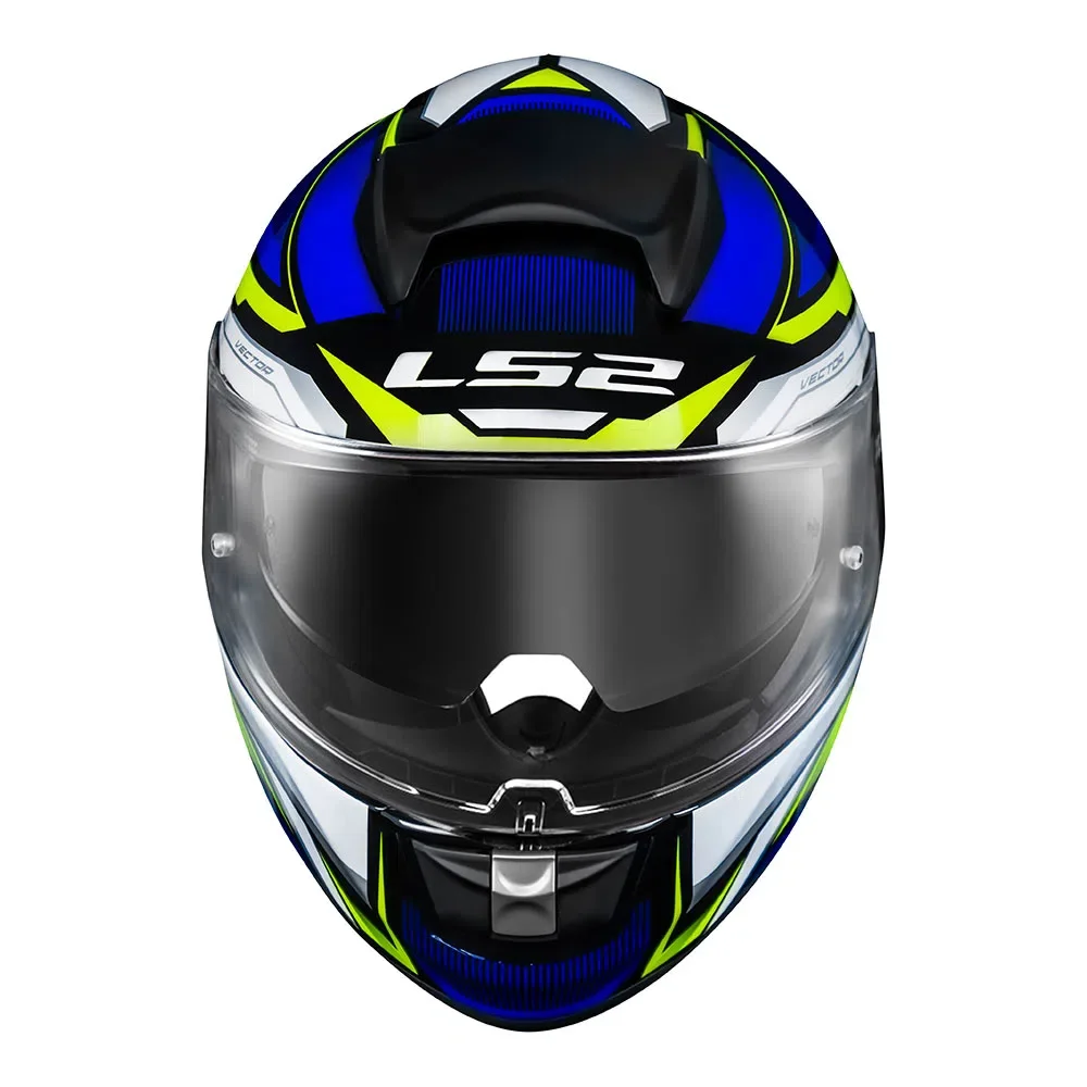 Capacete LS2 FF397 Vector Evo Rider Cinza/Azul/Amarelo